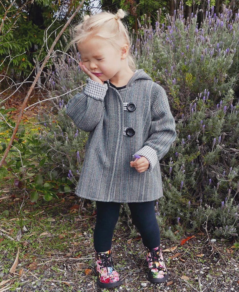 Awhi Coat sewing pattern by Below the Kowhai