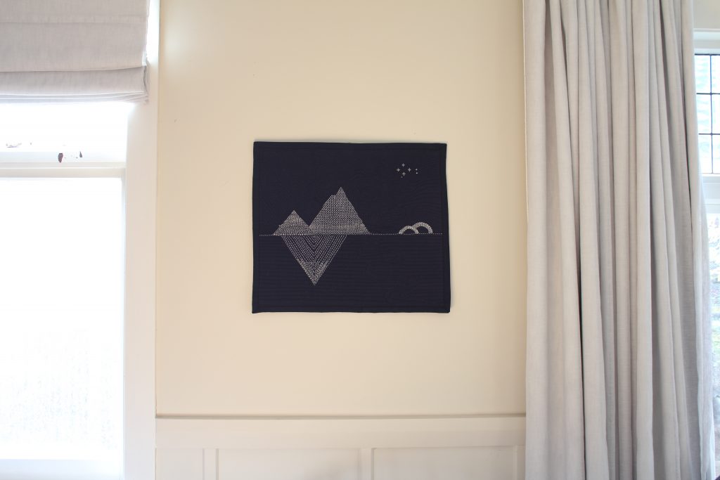Embroidered wall hanging by Below the Kōwhai