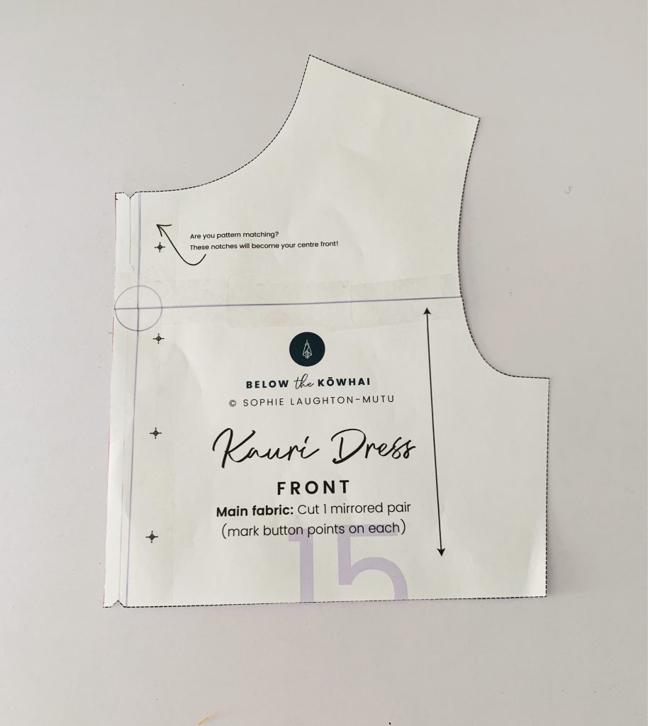 sewing pattern by Below the Kowhai