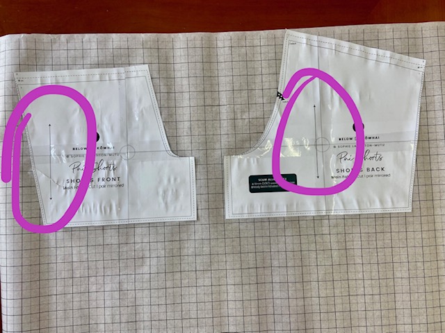 Pai Shorts pattern pieces