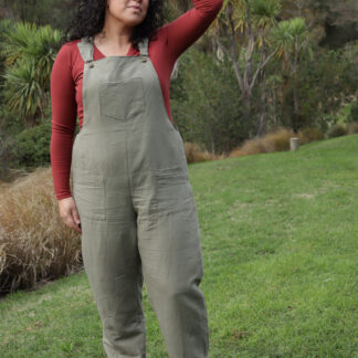 Adult Tipa Dungarees sewing pattern by Below the Kowhai