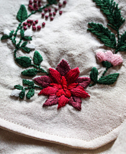 Winter Embroidery Pocket Pattern by Below the Kowhai